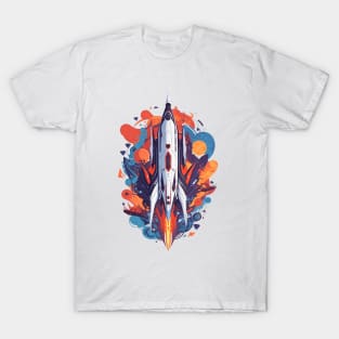 Future Spaceship Vector Artwork T-Shirt